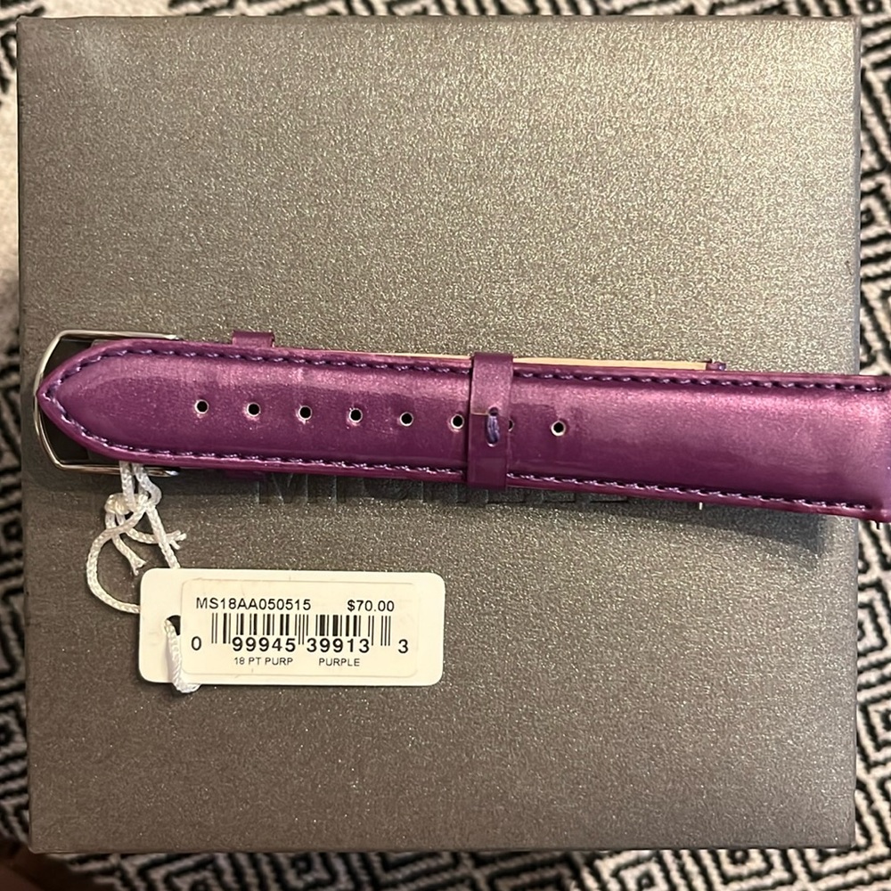 Michele Watch Strap. Purple Patent